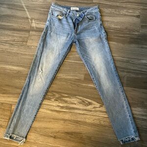 DL1961 Light Blue Distressed Skinny Jeans